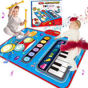 New ListingToys for 1 Year Old Boy Gifts, 2 in 1 Musical Piano&Drum Mat, Baby Toys for 6 to