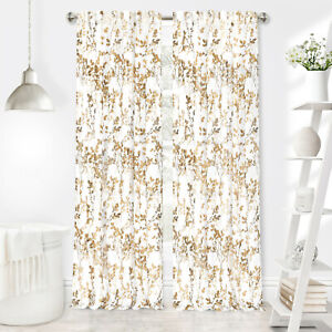 Kate Aurora 2 Pack Shabby Floral Sheer Curtain Panels - Assorted Colors & Sizes