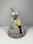 Goldscheider Vintage Lady Figurine Lavender Dress Dark Blonde Hair