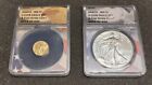 2022 $1 Silver Eagle & $5 Gold Eagle 1/10 Ounce ANACS MS70 Two Coin Set