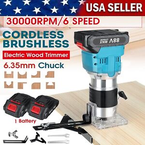 30000RPM 6 Speeds Electric Trimmer Brushless Cordless Wood Router Hand Trimming