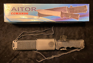 Aitor Commando Vintage Knife-Spain-Survival-Hunting w/Box-Old/Unused-sb