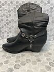 New With Tags  Dingo Black Leather Slouchy Cowboy Boots Size 9.5