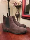 H&M Dark Brown Real Suede Ankle Chelsea Boots Men's size 11.5 MSRP $129