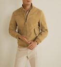 Leather Jacket Men Tan Pure Suede Flight/Bomber Size S M L XL XXL Custom Made