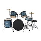 MCH Full Size Adult Drum Set 5-Piece Black with Bass Drum Tom Drum Snare Drum