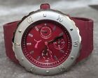 Puma 103442 Maroon Multi Dial Sports Watch Silicone Bands Good Condition!