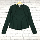 Prairie Underground Top Womens Medium Green Long Sleeve Cotton Reverse Stitch
