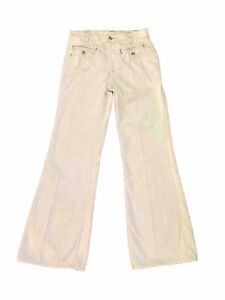 Levi Strauss Rare Vintage 70’s White Bell Bottom Jeans 32W x 32L Gray Stitching