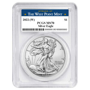 2022 (W) $1 American Silver Eagle PCGS MS70 West Point Label