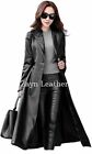 Ladies Stylish Genuine Lambskin Real Leather Long Coat Trench Coat Women Jacket