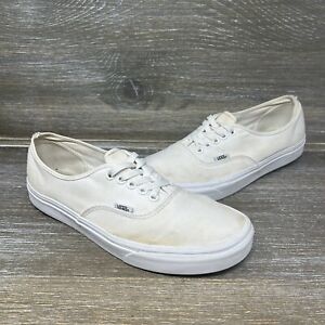 VANS Off The Wall Authentic Classic Low Canvas Shoes Triple White Mens Size 10.5