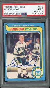 New Listing1979 OPC HOCKEY GORDIE HOWE #175 PSA/DNA CONDITION 7 NM AND AUTO 10 GEM MINT !