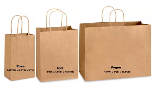 Kraft Paper Bag Party Shopping Gift Bags Retail Merchandise with Handles