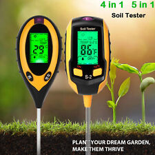 5 in1 LCD Digital Soil PH Meter Tester Temperature Sunlight Fertility Hygrometer