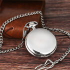 Silver Smooth Full Hunter Quartz Movement Pocket Watch Lot Gifts for Women Men