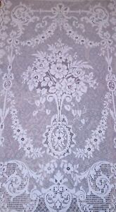 Vintage SET OF 4 Sears White LACE Curtain Panels Drapes / Valances Victorian