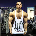 Men vest sleeveless Bodybuilding Stringer Tank Top Fitness Gym Workout Cotton