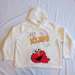 Sesame Street ELMO Fleece Sweatshirt Hoodie Women's XL embroidered