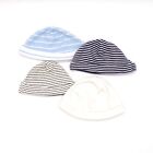 Hats Beanies Infant Baby Boy Preemie Newborn Lot of 4 Blue White Striped Solid