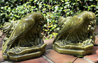 ROOKWOOD PAIR OF ROOK BOOKENDS IN A TWO TONE GREEN 1926....ARTIST SIGNED! MINT!