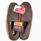 Men's dluxe by dearfoams Genuine Shearling Moccasin Slippers Size 12 Gray shoes