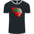 Curled Maldives Flag Maldivian Day Football Mens Ringer T-Shirt FotL
