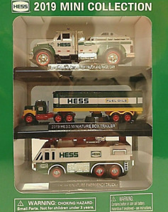 Hess 2019 Mini Collection 0319 Truck & Race Car, Box Trailer, Emergency Truck