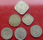 SIX ASSORTED SILVER COLOURED WORLD COINS / LOT 384