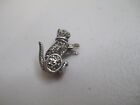 vintage Sterling Silver Marcasite Cat brooch pin