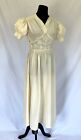 Vintage 1930s Ivory Semi Shear Silk Dress with Embroidery