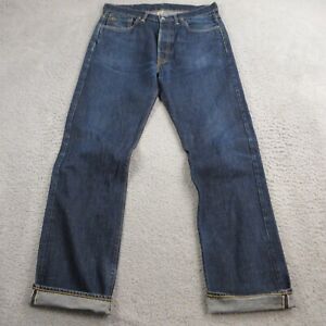 RRL Ralph Lauren Straight Leg Selvedge Jeans size 34 x 34 FLAW Japan Denim USA