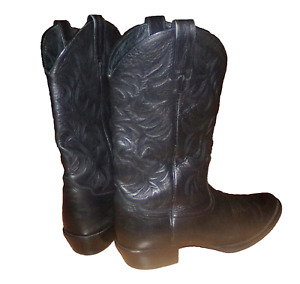 men's 9.5 D Heritage ARIAT black leather fancy COWBOY tall Western rodeo BOOTS