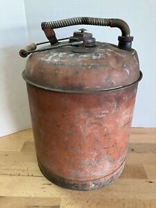 New ListingVINTAGE EAGLE 5 GALLON GALVANIZED METAL GAS CAN With Spout, Vent, Wood Handle