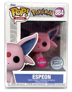 Funko Pop! Games Pokémon Espeon Flocked #884 Special Edition with Protector