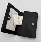 COACH Black Leather Snap Close Soho Card Case F40571 NWT