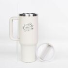 40oz Tumbler With Handle Lid and Straw, Insulated Engraved Cup