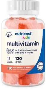 Nutricost Kids Multivitamin Gummies 120 Servings (Mixed Berry Flavored Gummies)