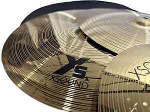Cymbal 4 Pieces Set Pack Alloy Cymbals Drum Set 14 x2 /16 /18  Hi-hats Crash Bag