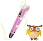 3d pen for kids -3D Pen Kit with Intelligent LED Display and USB Charging - Pink