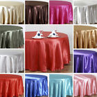 120-Inch ROUND SATIN TABLECLOTH Dinner Wedding Party Linens Decorations Sale
