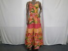 Farm Rio Womens Maxi Dress Orange/Multi S/Small Tiered Tropical Print *SAMPLE*