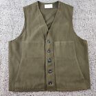 FILSON Mackinaw Vest Olive Green Size 44 100% Wool Made in USA