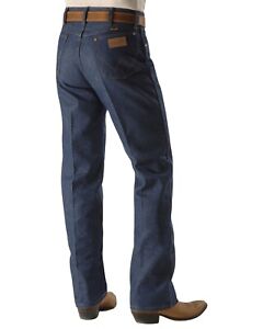 Wrangler Men's 13MWZ Dark Wash High Rise Rigid Cowboy Cut Straight Jeans Indigo