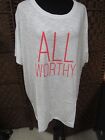 Women's New All Worthy 4X White T-Shirt w/ Name Brand on front CLDC6