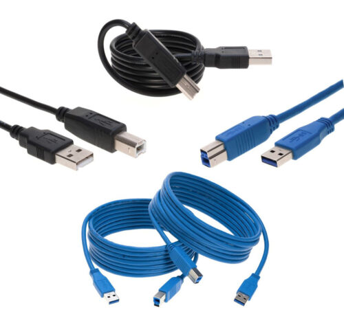 USB 2.0/3.0 High Speed Cable A Male to B Male Printer Scanner Cord Multipack LOT