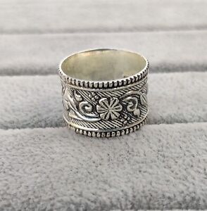 Silver Ring, 925 Sterling Silver Handmade Silver Ring Jewelry  7.5 SIZE K11