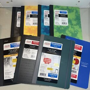 LOT Of 8 Five Star College Ruled Composition Notebooks 100 Pages Mead Notebook