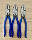 Lot of 3 Klein D2000-9NECR Lineman's Pliers with Crimping
