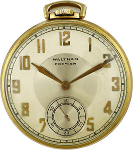 Vintage 12S Waltham Premier Colonial 17J Mechanical Pocket Watch 217 10k GF